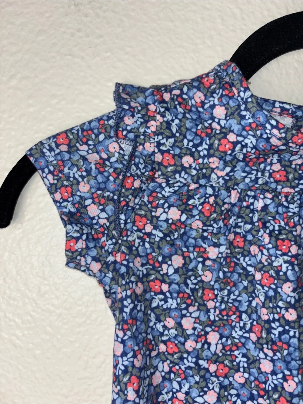 NWT OshKosh B'gosh Blue Floral One-Piece Bodysuit infants size 18-24 months